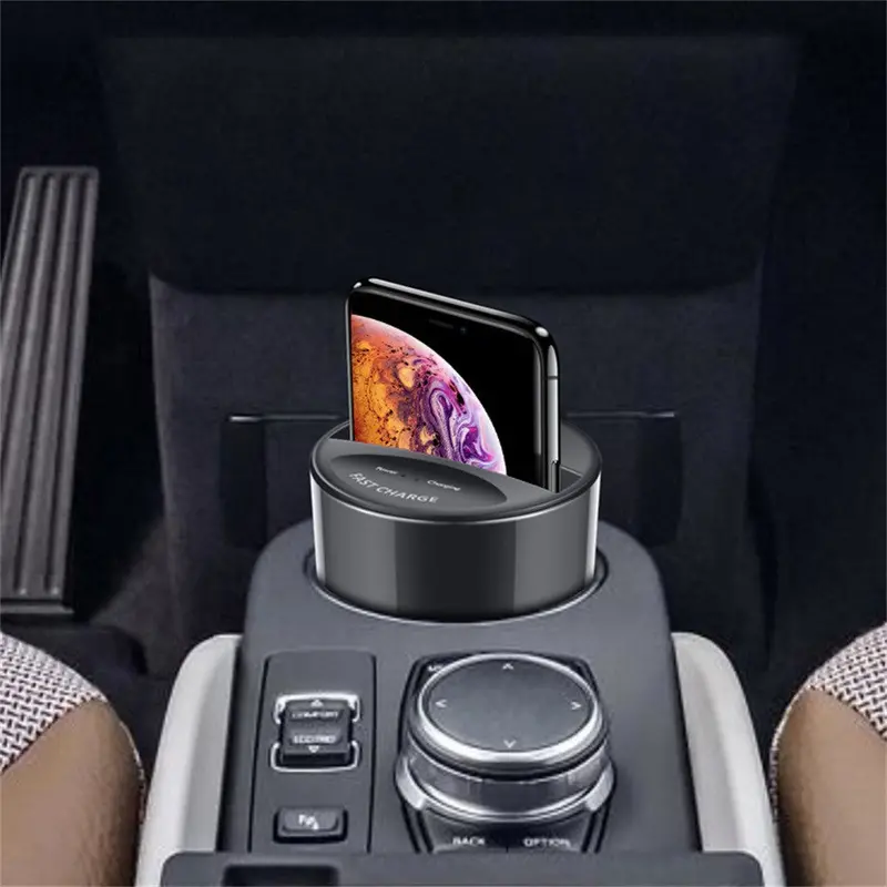 10W Wireless Car Charger Cup Holder – Dual Usb Output Compatible With Iphone, Galaxy, Pixel & More 1