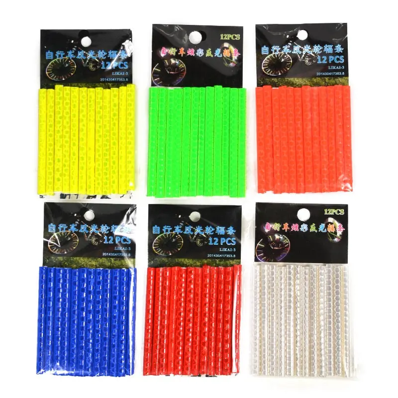 12-Pack Reflective Spoke Lights For Bikes – Wheel Rim Safety Strips With Clip-On Mounts 1