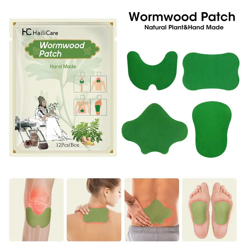 12-Piece Natural Wormwood & Ginger Self-Heating Pain Relief Stickers For Joints 1