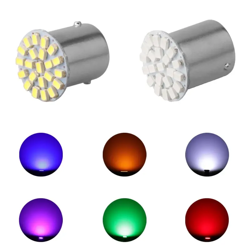12V Led Automotive Bulbs – 22-Smd 1156/1157/P21W/Ba15S/Ba15D Replacement For Brake, Turn, Parking, And Front Lights 1