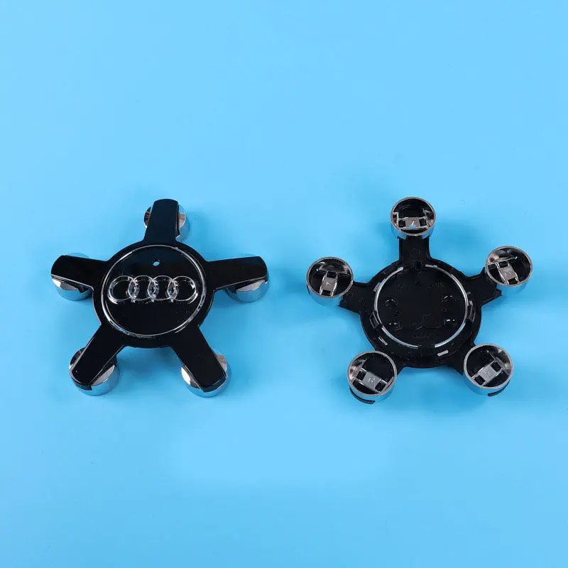 135 Mm Black Five-Spoke Audi Wheel Center Caps – Compatible With A4L, A5, A6L 1