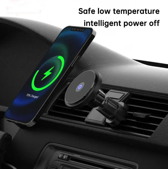 15W Magnetic Wireless Car Charger – Qi-Certified Mount For Iphone 14 Pro Max And Compatible Smartphones 1