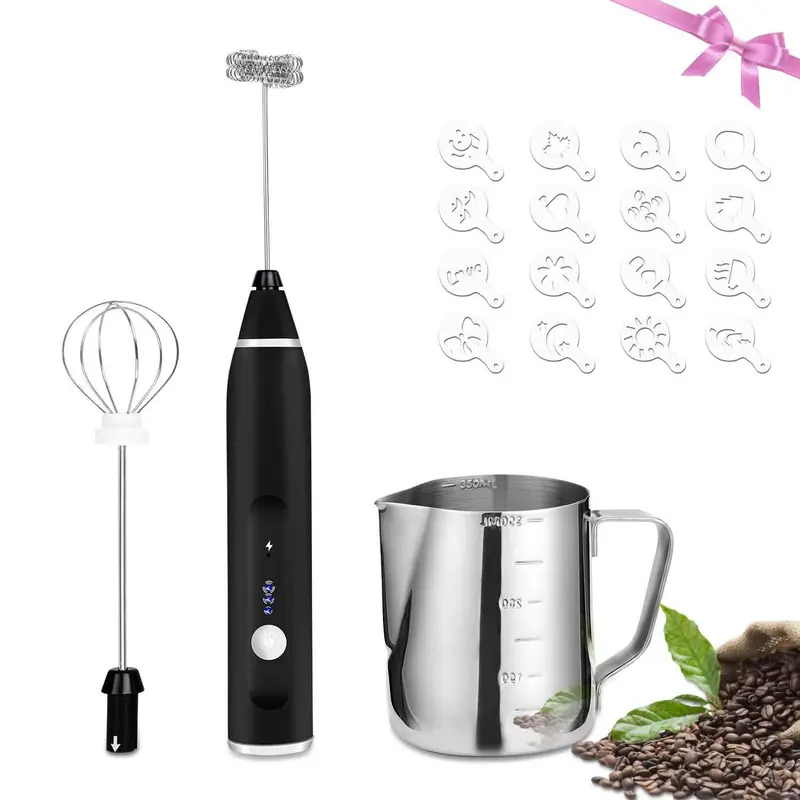 19-Piece Electric Milk Frother Set With Pitcher 1