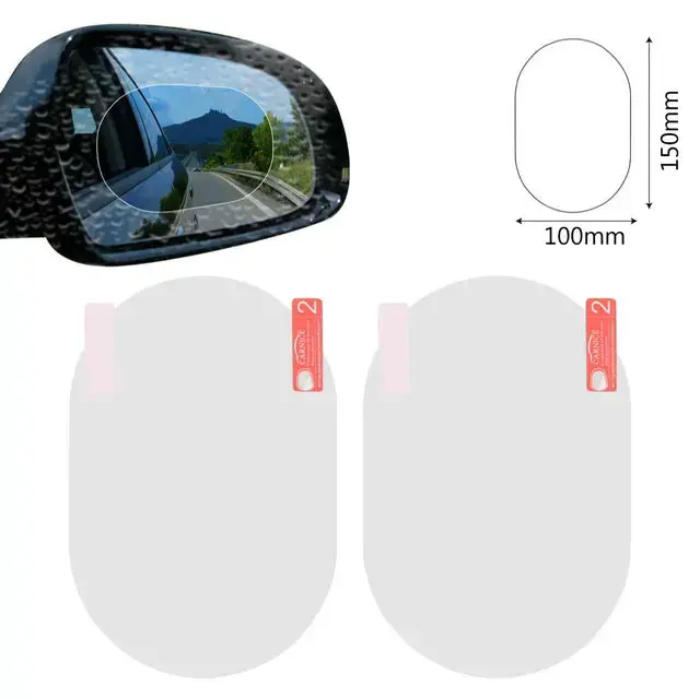 2-Pack Anti-Fog Rearview Mirror Film – Waterproof, Glare-Reducing Protective Sheets 1
