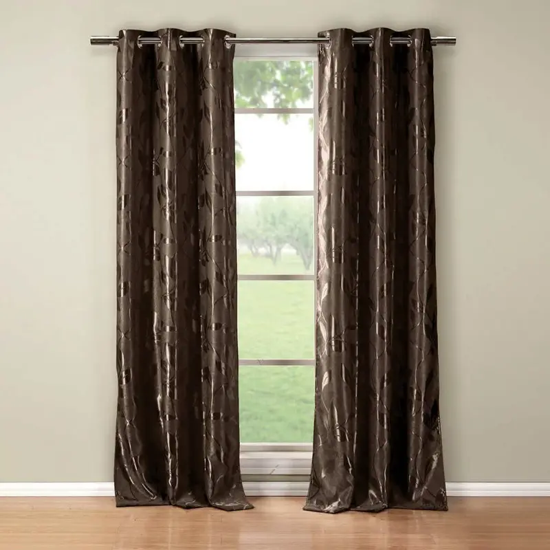 2-Piece Floral Blackout Grommet Window Curtain Set 1