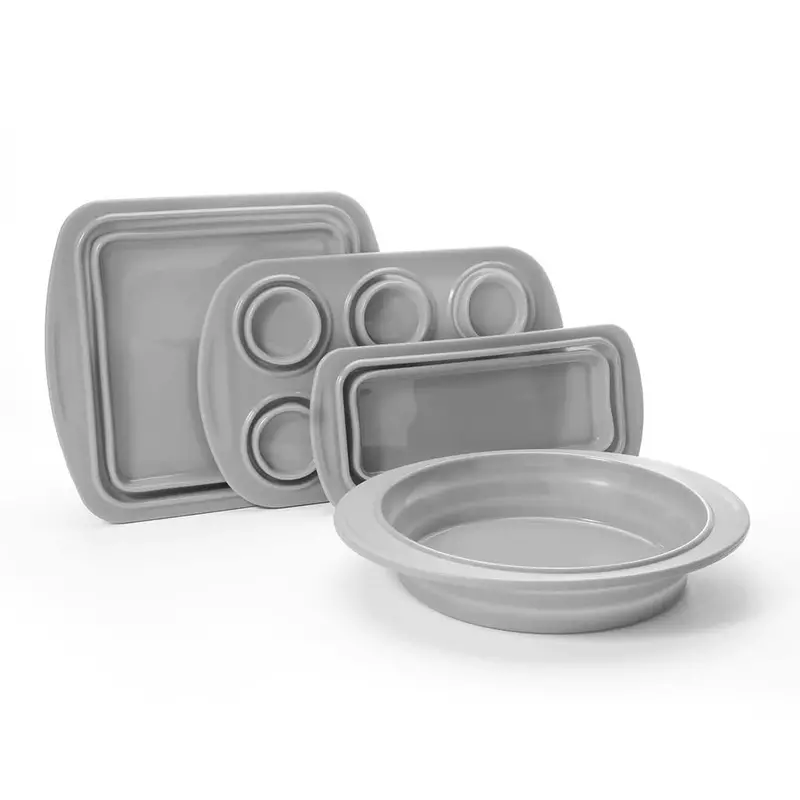 4-Piece Collapsible Silicone Bakeware Set – Space-Saving Oven & Baking Essentials 1
