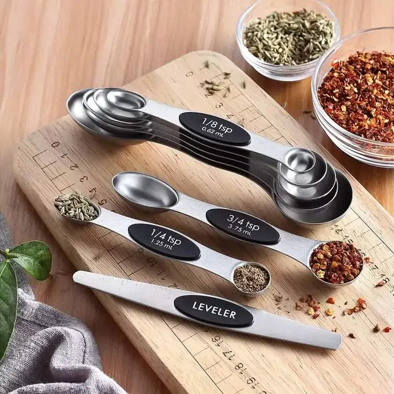 8-Piece Magnetic Stainless Steel Measuring Spoon Set – Precision Kitchen Tools 1