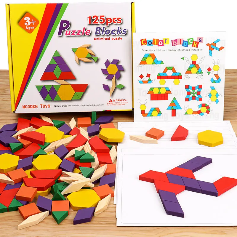 Classic Tangram Puzzle Set – Wooden Geometric Brain Teaser For Ages 3–6 1
