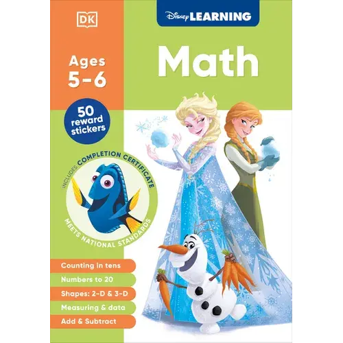 Disney Learning Math (Ages 5–6): Kindergarten Workbook For Counting, Measuring, Addition & Subtraction 1