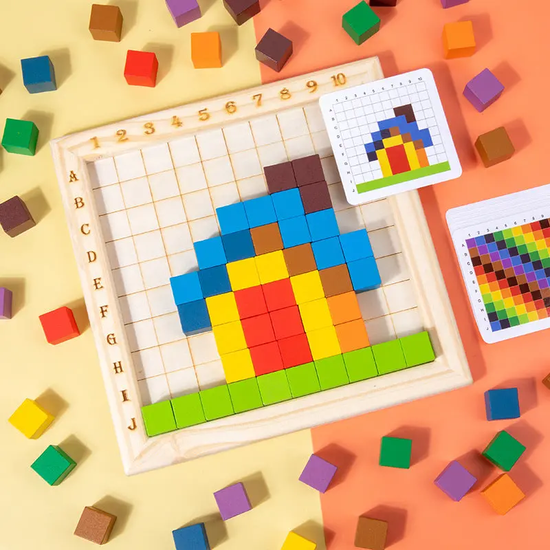 Educational Color Cube Set – Wooden Counting, Sorting, And Stacking Puzzle For Early Learners 1