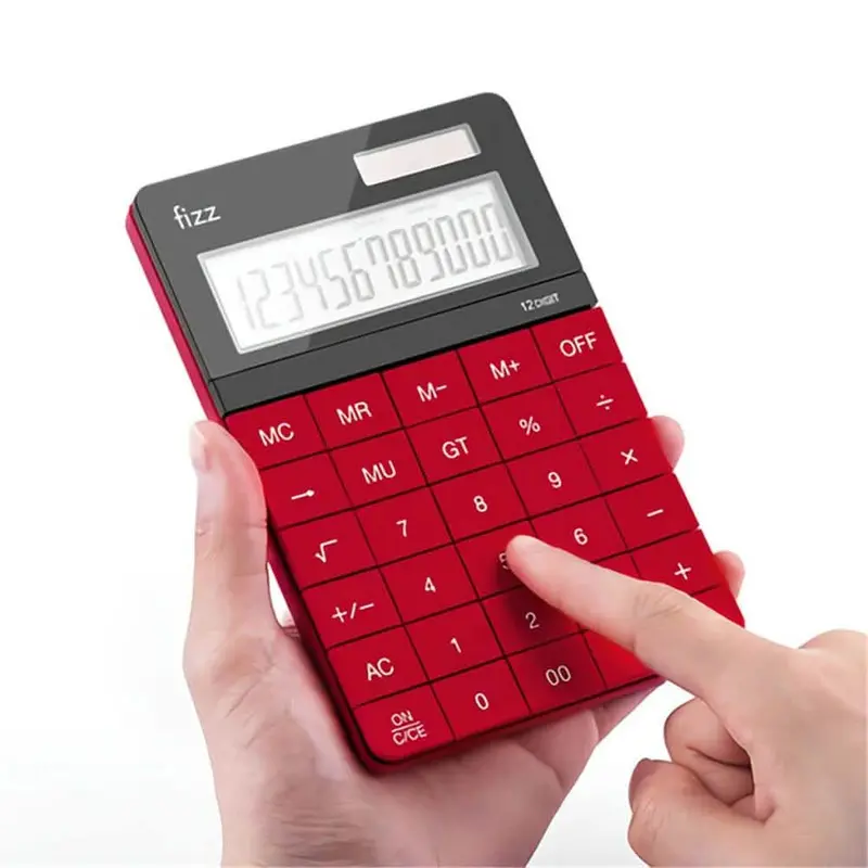 Fizz Fz66806 Dual-Power Desktop Calculator – Solar & Battery Operated 1