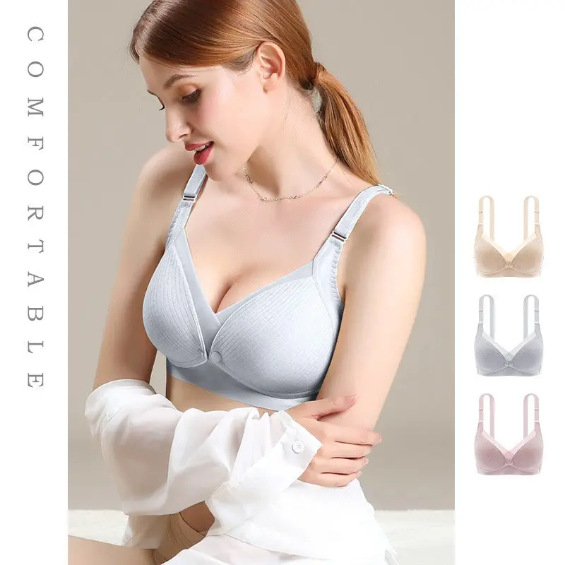 Front-Opening Maternity Nursing Bra – Seamless Cotton-Lined & Adjustable 1