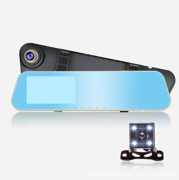 Full Hd 1080P Dual-Lens Car Dvr – Mirror-Mount Dash Cam With 4.3" Display 1