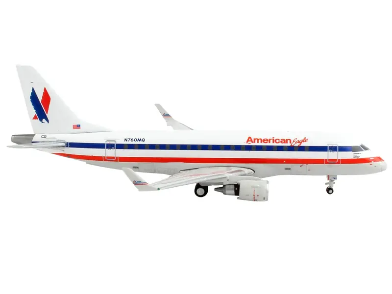 Geminijets 1/400 Erj-170 Diecast Model – American Airlines | American Eagle Livery (White/Blue/Red) 1