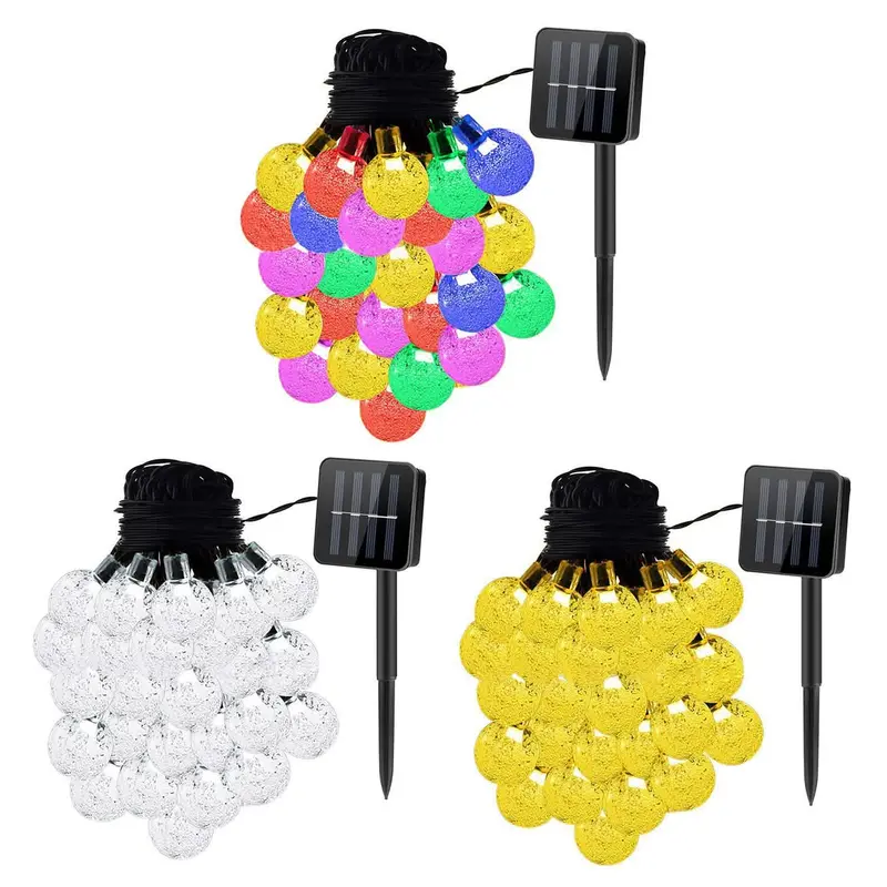 Globe-Style Solar String Lights – 30 Illuminated Ball Design 1