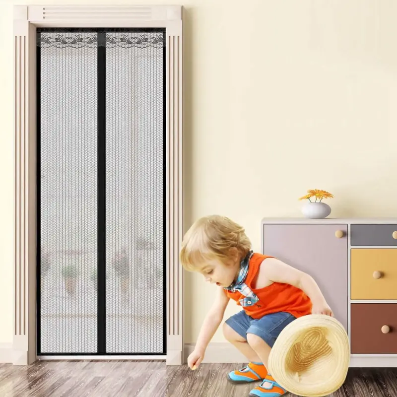 Hands-Free Magnetic Mesh Screen Door – Self-Closing Fly & Insect Barrier For Homes 1