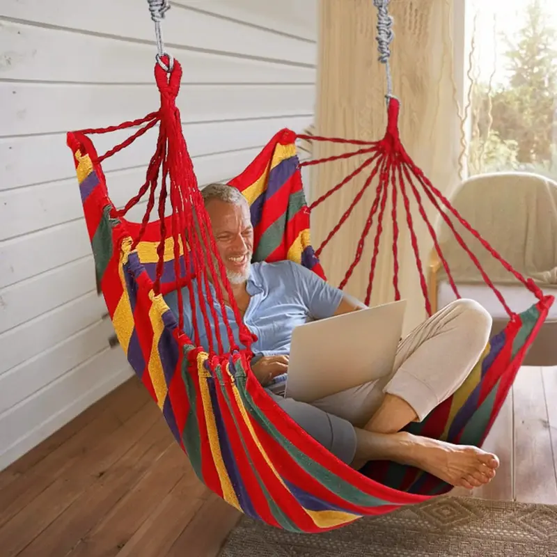 Heavy-Duty 440-Pound Capacity Hanging Hammock With Dual Pillows 1