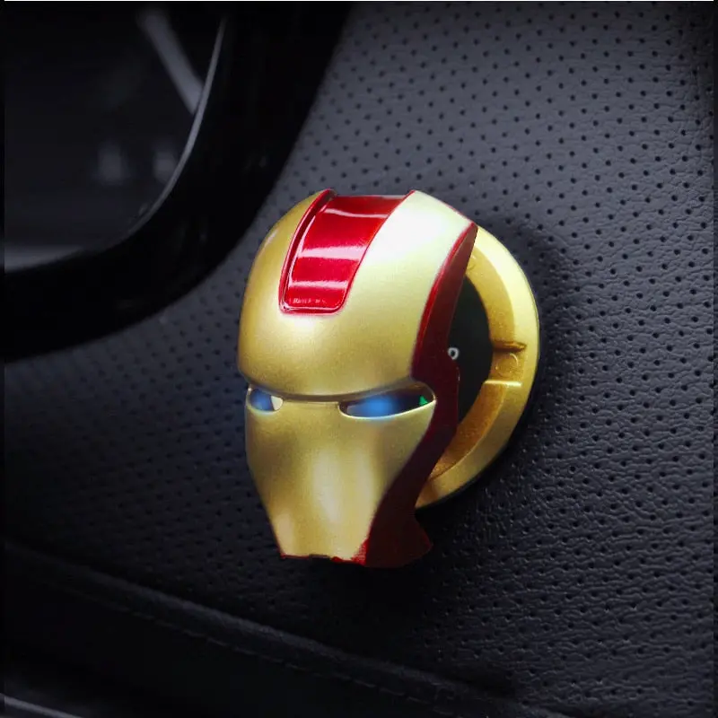 Iron Man-Themed Ignition Button Cover For Car Interior Decoration 1
