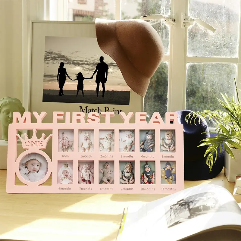 Korean-Style Newborn Growth Tracker Photo Frame – 12-Month Milestone Recording Set 1