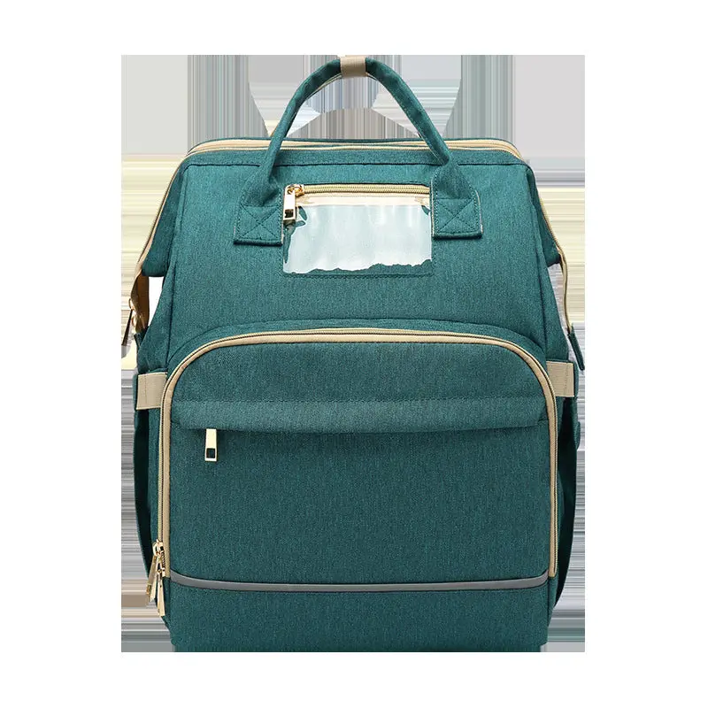 Large-Capacity Parenting Tote With Foldable Travel Crib Included 1