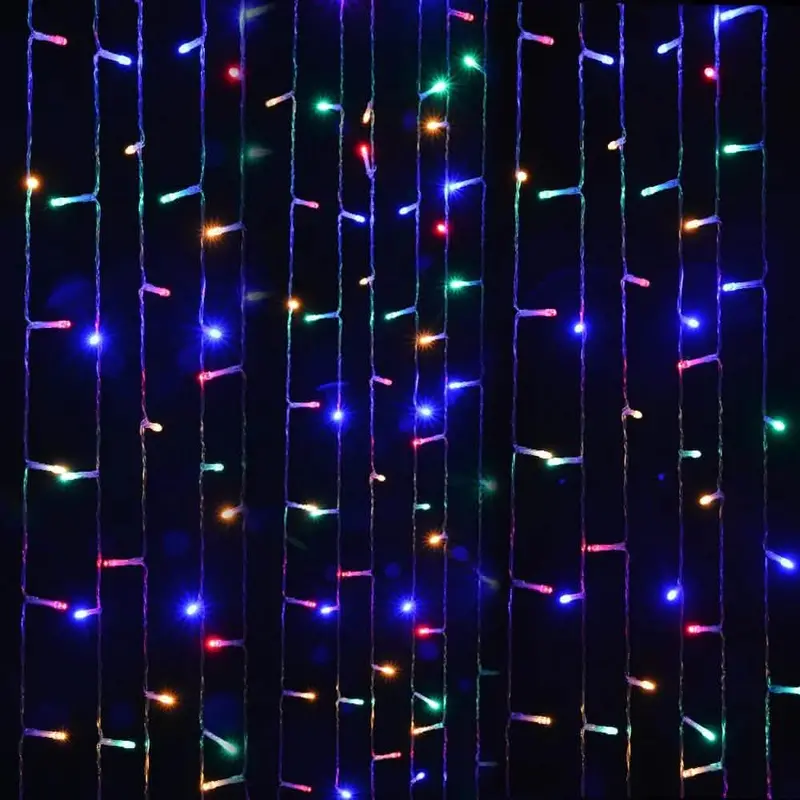 Low-Voltage 300-Led Curtain Light String – Safe For Indoor And Outdoor Decoration 1