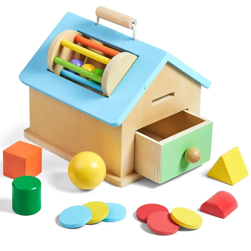 Montessori Busy Box For Babies 0–3 – Wooden Shape-Matching Drawer Puzzle Toy 1