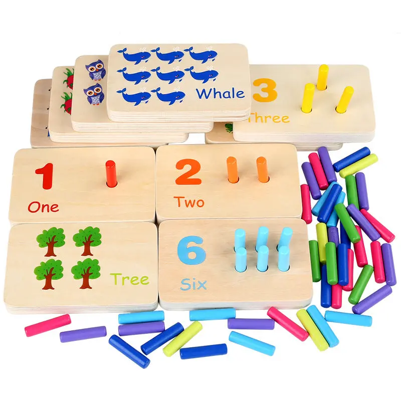 Montessori Math Stick Matching Board – Wooden Color-Coded Counting & Cognitive Learning Puzzle 1
