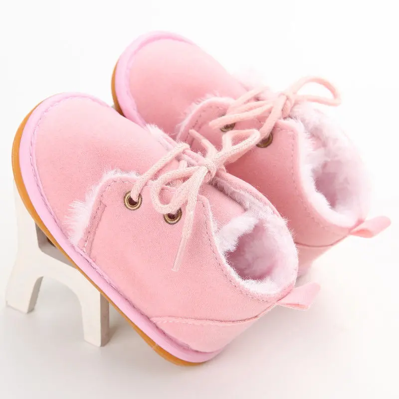 Newborn Soft Sole Booties – Warm Infant Snow Boots In Black, White & Pink 1