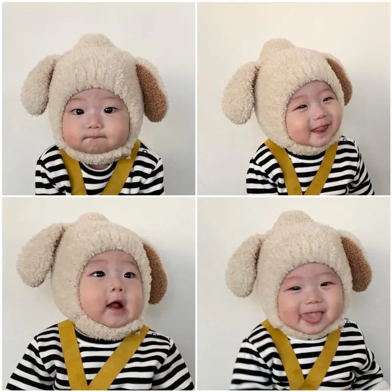 Plush Rabbit-Ear Baby Hat – Korean-Inspired Winter Ear Cap For Infants & Toddlers 1