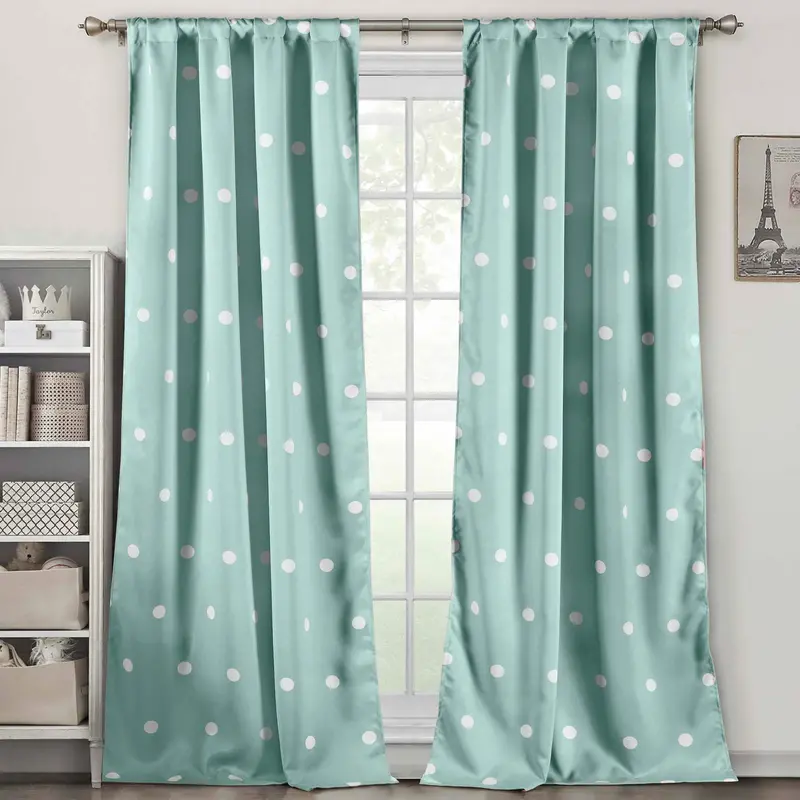 Polka Dot Blackout Curtain Pair – Thermal-Insulated Window Panels (Set Of 2) 1