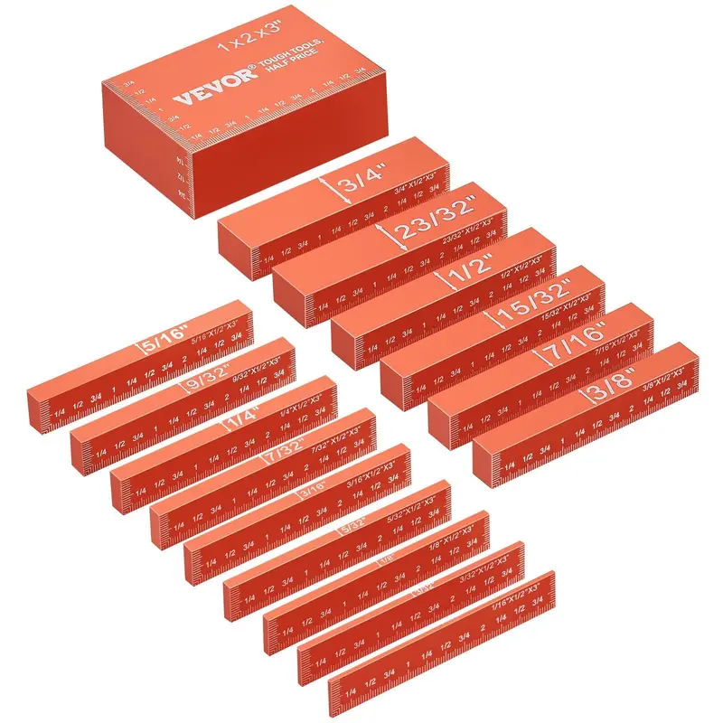 Precision Aluminum Height Gauge Block Set – 16-Piece Woodworking Setup Tools With Laser-Engraved Measurements & Protective Storage Case For Routers And Table Saws 1