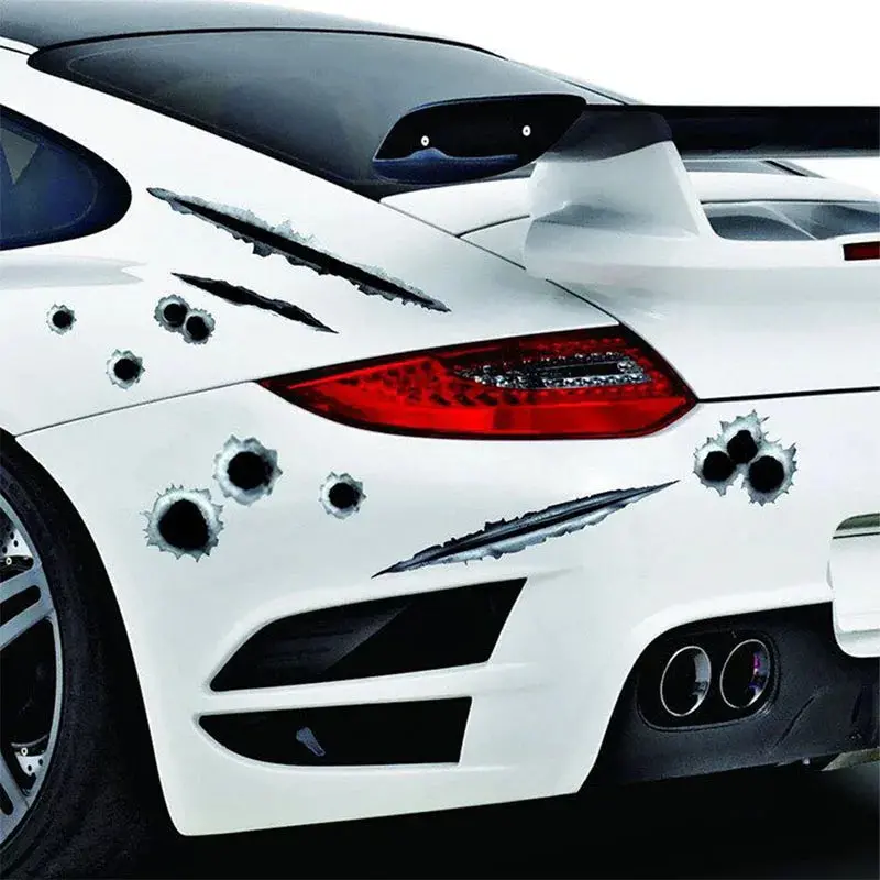Realistic 3D Bullet Hole Car Sticker – Waterproof Decal For Vehicles & Motorcycles 1