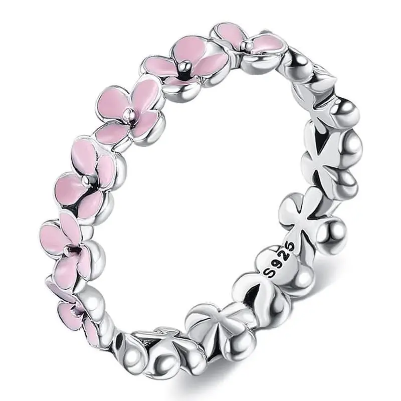 Romantic Plum Blossom Design Ring In 925 Sterling Silver 1