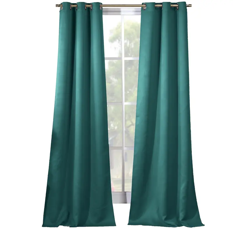 Solid Thermal Blackout Curtains – Insulated Grommet Panel Pair For Energy Efficiency 1