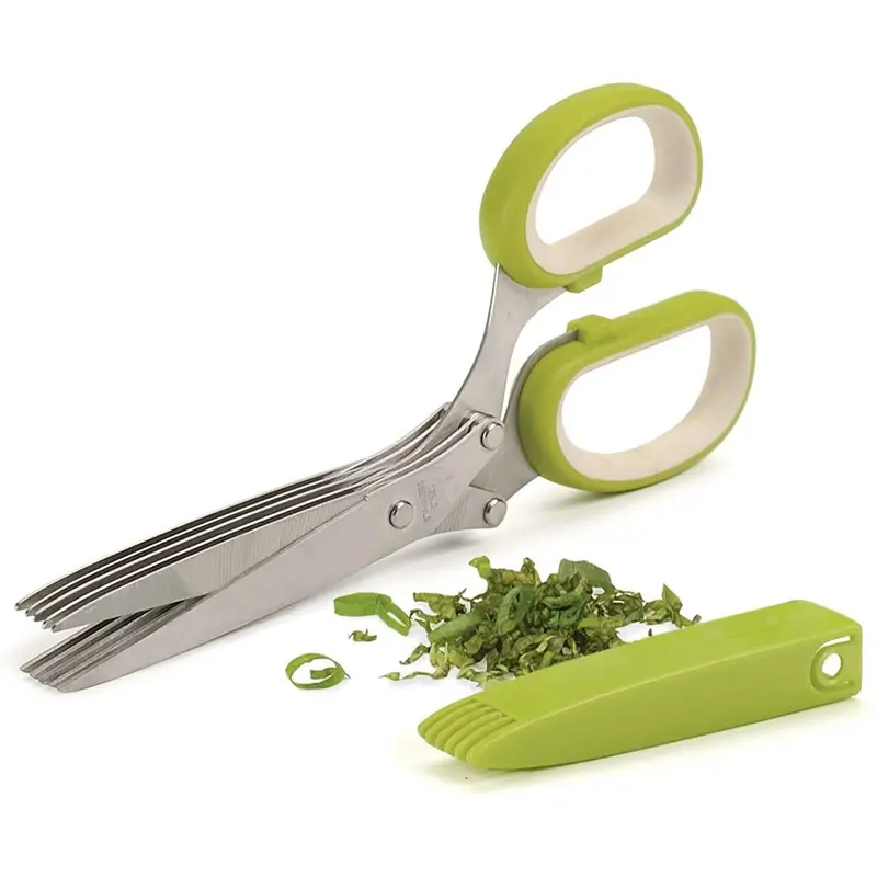 Stainless Steel 5-Blade Herb Scissors For Precision Cutting 1
