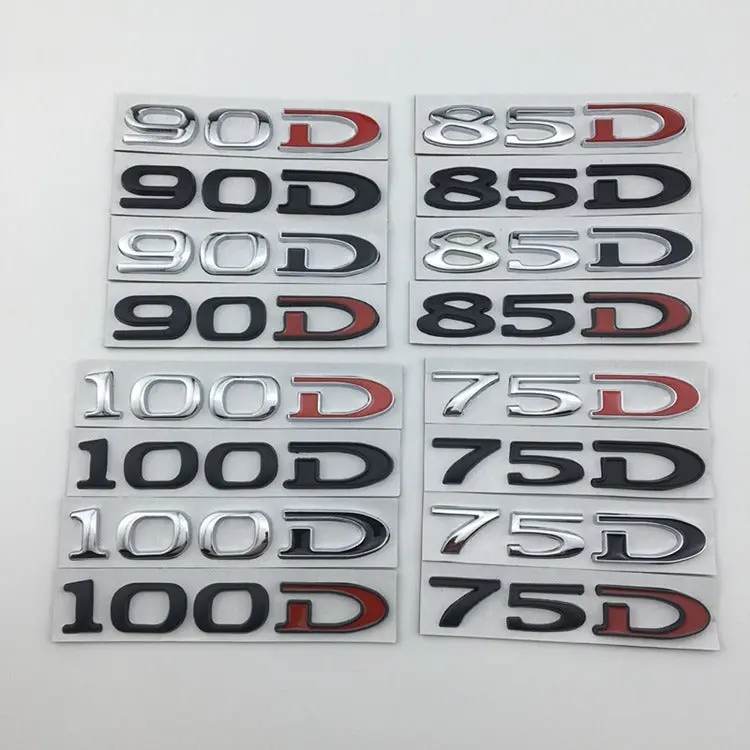 Tesla Model-Specific Metal Tail Badge – Compatible With Model 3, S, X, Y, And 75D–100D Variants 1