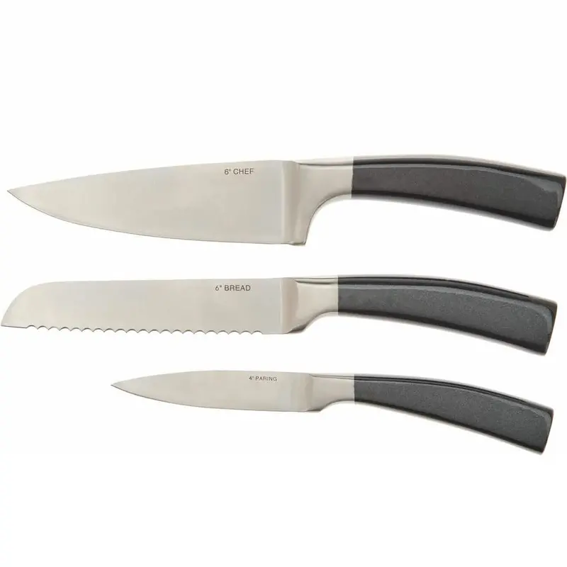 Valerie Bertinelli Stainless Steel Metallic Knife Set (3-Piece) 1
