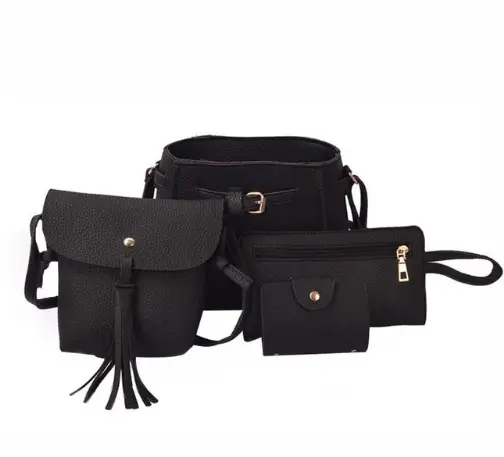 Vintage Lychee-Grain 4-Piece Mother-Daughter Bag Set 1