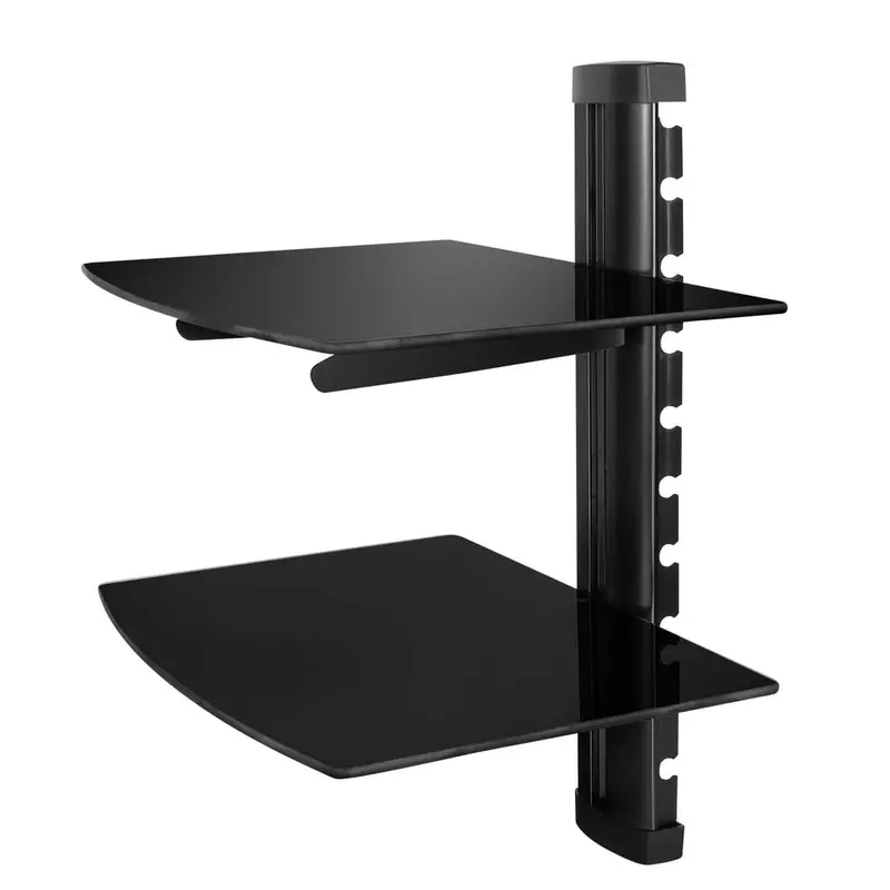 Wall-Mounted Two-Tier Glass Shelf For Modern Spaces 1