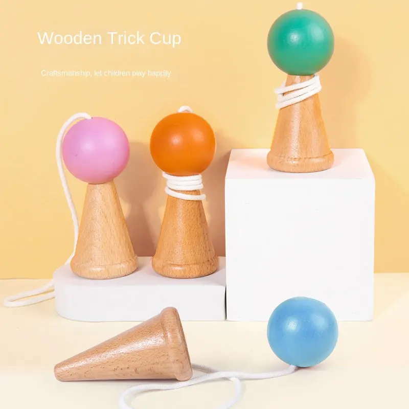 Wooden Skill Cup Game – Classic Hand-Eye Coordination Toy For Sensory & Motor Skill Development 1
