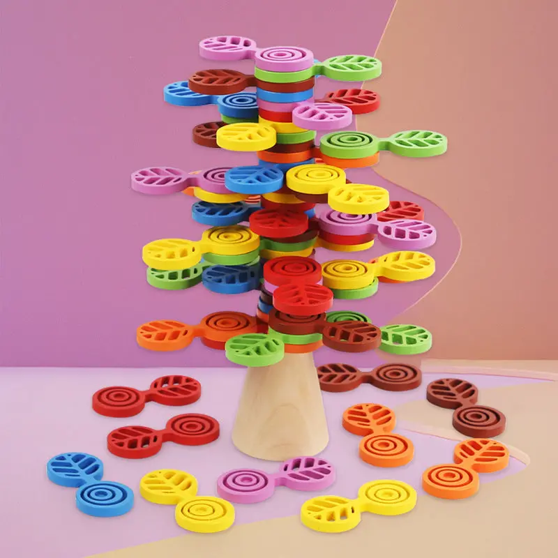 Wooden Stacking Tree Balance Toy – Musical, Height-Building Puzzle For Early Childhood Development 1