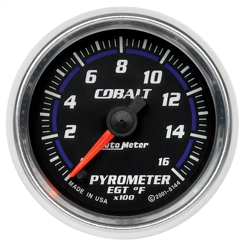 Autometer Digital Stepper Motor Pyrometer Gauge – 2-1/16", 1600°F Range, Cobalt Face 1