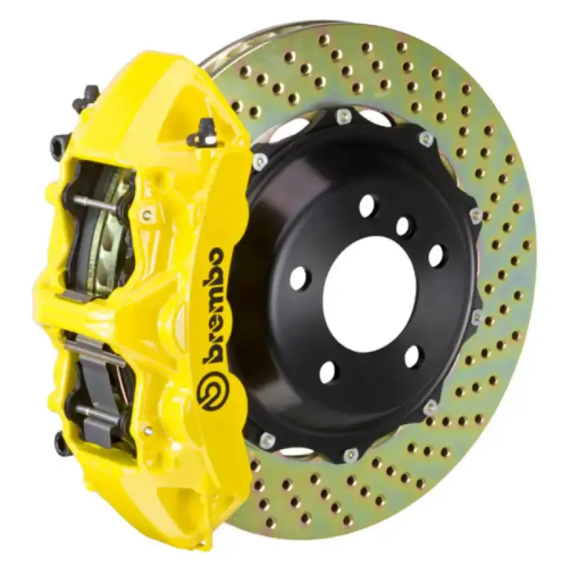 Brembo 380X32Mm Two-Piece Drilled Front Rotors – Yellow-Anodized Gt Bbk For Ferrari 360 Challenge Stradale (2004) 1
