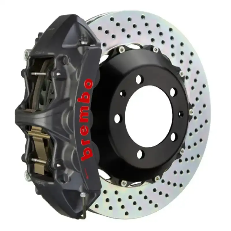 Brembo 89-93 348/94-99 F355 Front Gts Bbk 6 Piston Cast 355X32 2Pc Rotor Drilled-Black Ha 1
