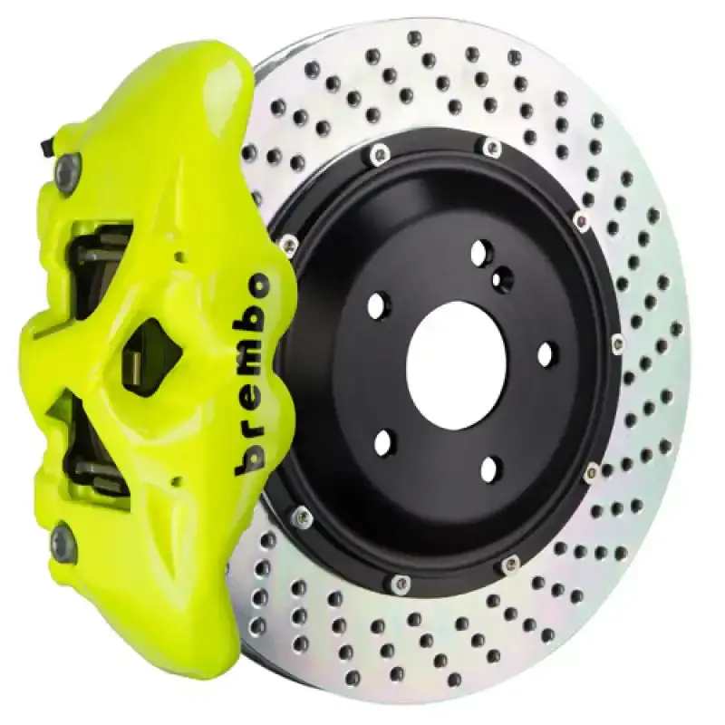Brembo Gt Series Rear Brake Kit For Ford F-150 Raptor – 380X28Mm Drilled Rotors, Yellow Finish 1