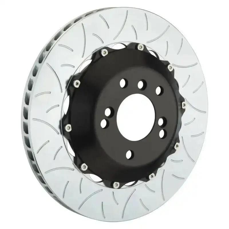 Brembo Rear Two-Piece Rotors For 2010–2011 Porsche 997.2 Gt3/Gt3 Rs – 350X28Mm Slotted Type 3 Discs 1