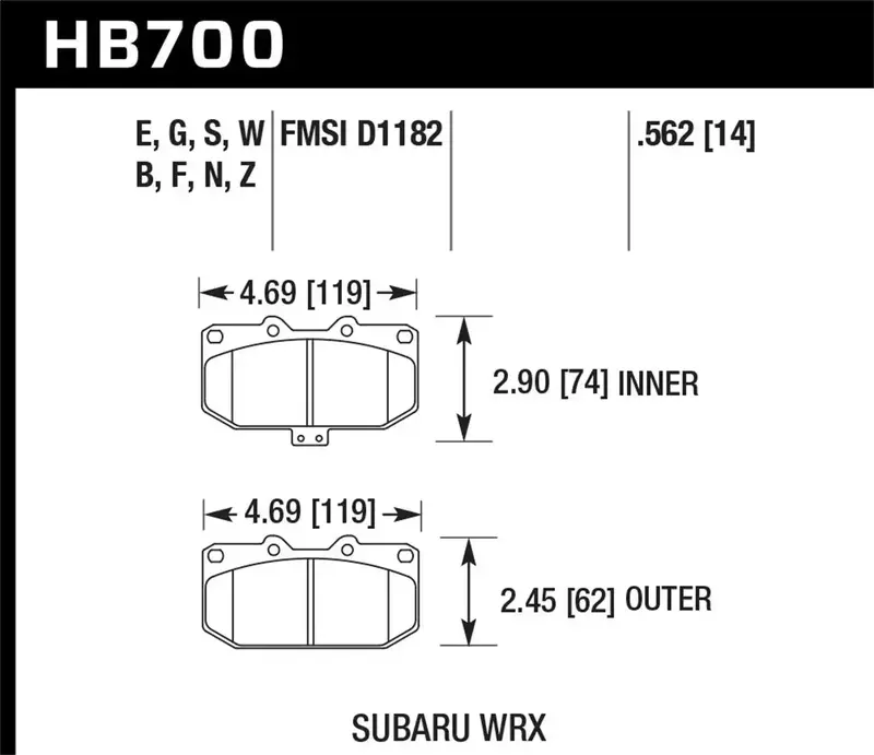 Hawk Performance Blue 9012 Brake Pads – 0.562-Inch Thickness, High-Performance (Hb700E.562) 1