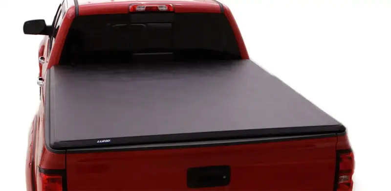Lund Hard-Folding Tonneau Cover – Matte Black, Compatible With Trucks Without Utili-Track 1